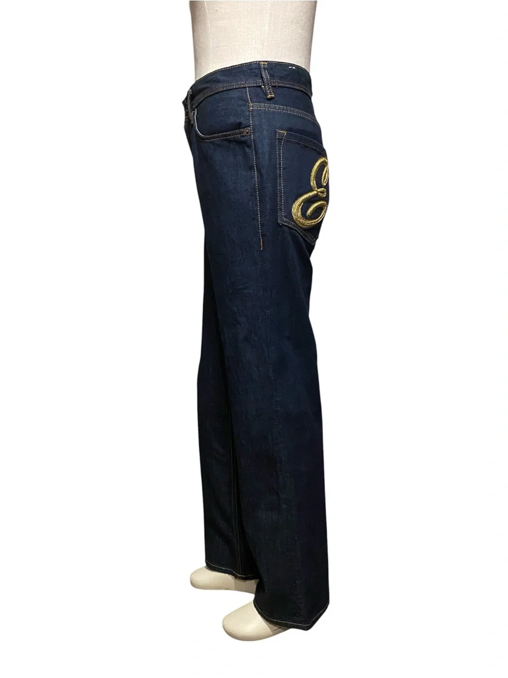 Vintage Ecko Unlimited Gold Script Embroidery Relaxed Fit Jeans Y2K Streetwear